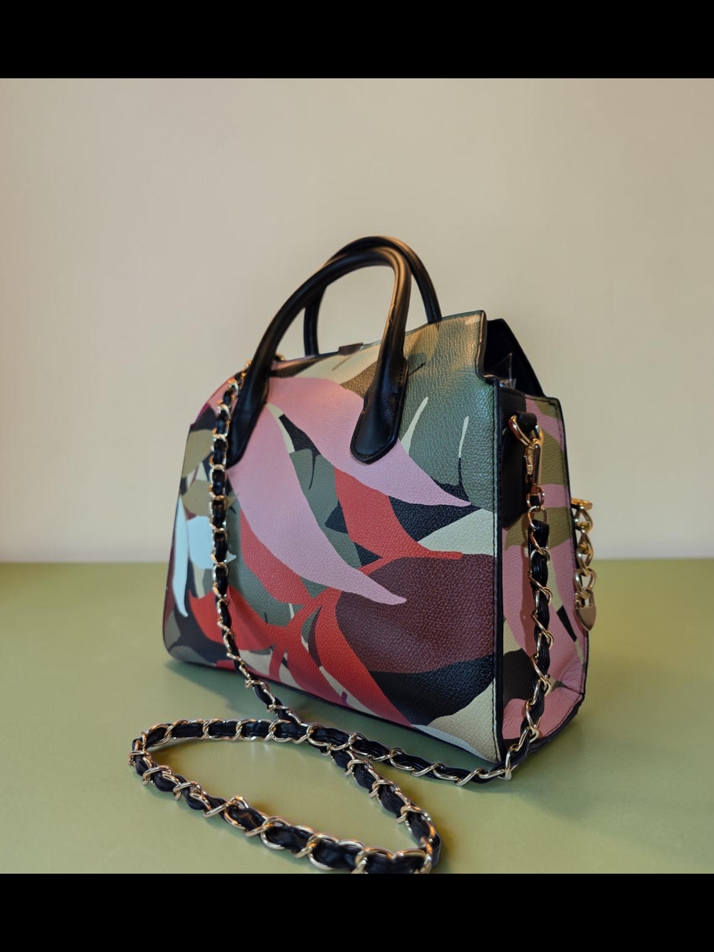 SALE!! Women's Pink Camo Print Top-Handle Bag with Chain Strap by A New Day - Picture 7 of 7